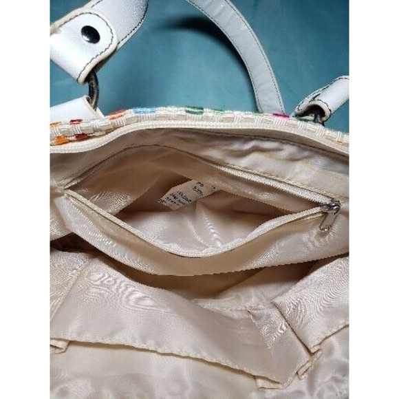 Lina Ribbon Weave Woven Handbag Purse Zipper Zip Top Bag NWOT - Picture 7 of 8